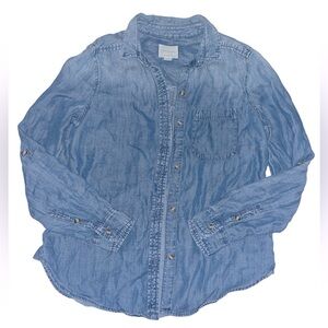 American Eagle Outfitters Boyfriend Fit Light Blue Button Down Shirt